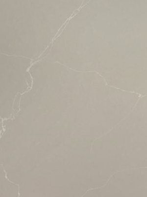 Detalle de la superficie del cuarzo Santamargherita Levante en tono neutro con vetas sutiles