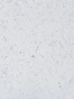 Detalle de la superficie Vittoria White Silk de Santamargherita, cuarzo blanco con vetas grises delicadas y acabado silk.